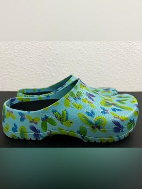 BIRKENSTOCK SUPER BIRKY’S Clogs Ciel Blue Butterfly GARDEN US Size 8-8.5 EU 39